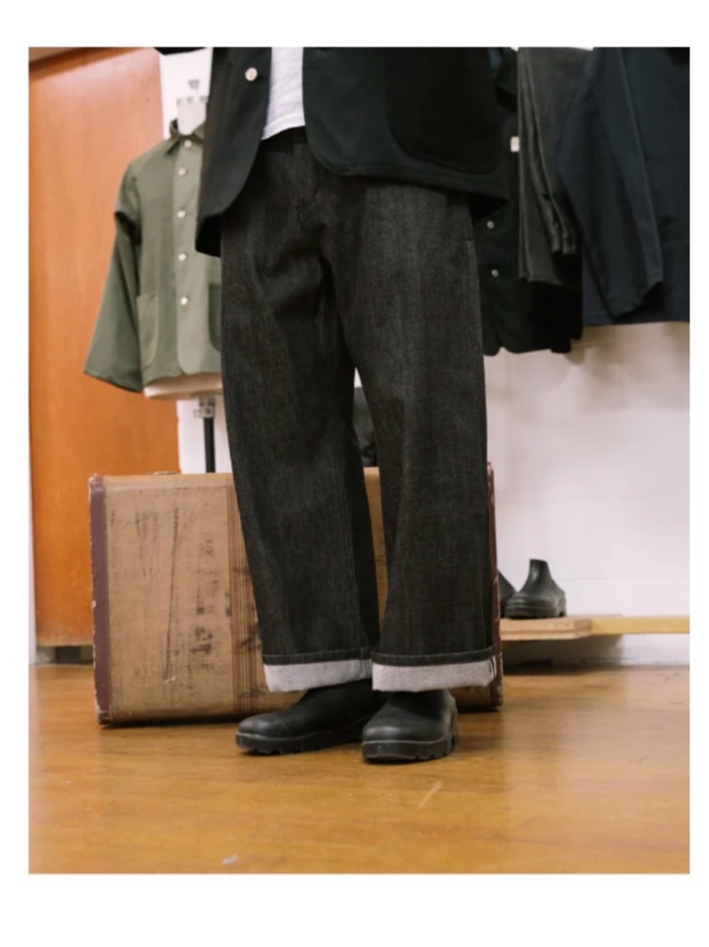 Cone Mills Black Denim, Herringbone from Japan.